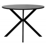 Стол ВЕГА D100 Черный, стекло/ черный каркас М-City