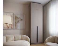 Набор Шкаф Бостон 800+антресоль бежевый / глиняно серый (шкаф+антресоль)