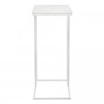 Придиванный столик Loft 50x30см, белый мрамор с белыми ножками