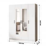Шкаф комбинированный Ларс (1,6) с зеркалом белый