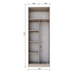 Шкаф Голд Бостон  800*2200*520 Бежевый (Глиняный Серый)