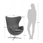 Кресло EGG STYLE CHAIR коричневый, натуральная кожа Кресло EGG STYLE CHAIR коричневый, натуральная кожа