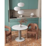 Стол круглый Терралино D90 верх керамика белый матовый, основание металл латте