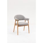 Стул обеденный Tavu с деревянными ножками серый 2 шт.