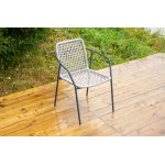 "Тунис" стул плетеный из роупа, каркас алюминий темно-серый (RAL7024), роуп светло-серый