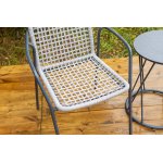 "Тунис" стул плетеный из роупа, каркас алюминий темно-серый (RAL7024), роуп светло-серый