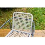 "Тунис" стул плетеный из роупа, каркас алюминий темно-серый (RAL7024), роуп светло-серый