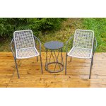 "Тунис" стул плетеный из роупа, каркас алюминий темно-серый (RAL7024), роуп светло-серый