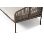 "Канны" диван модульный плетеный из роупа, каркас алюминий темно-серый (RAL7024), роуп темно-серый круглый, ткань темно-серая