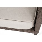 "Канны" диван модульный плетеный из роупа, каркас алюминий темно-серый (RAL7024), роуп темно-серый круглый, ткань темно-серая