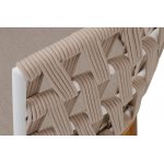 "Диего" стул плетеный из роупа, основание дуб каркас из стали белый муар, роуп бежевый круглый, ткань бежевая 052