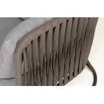 "Багамы" диван 3-местный плетеный из роупа, каркас алюминий бежево-серый (RAL7006) муар, роуп серо-коричневый 23мм, ткань светло-серая