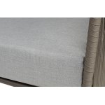 "Багамы" диван 3-местный плетеный из роупа, каркас алюминий бежево-серый (RAL7006) муар, роуп серо-коричневый 23мм, ткань светло-серая