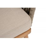 "Мальорка" диван 3-местный плетеный из роупа, основание дуб, роуп серо-коричневый 23мм, ткань бежевая 15052