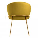 Стул-полукресло Emil горчичный с золотыми ножками