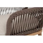 "Лион" стул плетеный из роупа, основание дуб, роуп коричневый круглый, ткань бежевая 15052