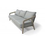 "Брюссель" лаунж-зона из искусственного ротанга, цвет серый, каркас под дерево (холодно-бежевый)