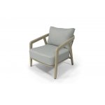 "Брюссель" лаунж-зона из искусственного ротанга, цвет серый, каркас под дерево (холодно-бежевый)