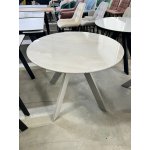 Стол БОНЖУР 100 ОНИКС БЕЖЕВЫЙ, стекло / ЛАТТЕ каркас М-City