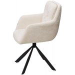 Стул ФЕДЕРИКО ДАНС 180 град. поворотный, NORDIC 11 Молочный / Черный каркас, M-City