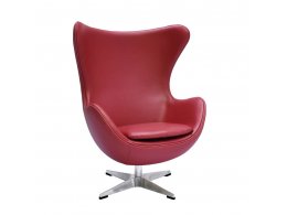 Кресло EGG STYLE CHAIR красный, натуральная кожа