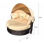 "Амальфи" плетеная кровать-трансформер, цвет коричневый, подушки бежевые