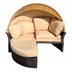 "Амальфи" плетеная кровать-трансформер, цвет коричневый, подушки бежевые