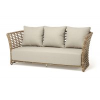 "Валенсия" диван из искусственного ротанга трехместный, цвет соломенный