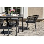 "Малага" обеденная группа на 6 персон со стульями "Марсель", каркас темно-серый, роуп темно-серый