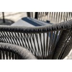 "Малага" обеденная группа на 6 персон со стульями "Марсель", каркас темно-серый, роуп темно-серый