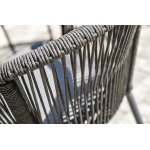 "Малага" обеденная группа на 6 персон со стульями "Марсель", каркас темно-серый, роуп темно-серый