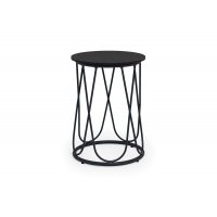 "Перу" журнальный стол из HPL круглый Ø40 H55, каркас из алюминия темно-серый (RAL 7024) муар, цвет столешницы "дуб"