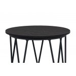 "Перу" журнальный стол из HPL круглый Ø40 H55, каркас из алюминия темно-серый (RAL 7024) муар, цвет столешницы "дуб"