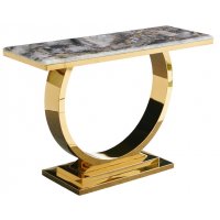 Стол-консоль Лира IST-806,120х40х76 см, темно-серый/золотой Стол-консоль Лира IST-806,120х40х76 см, темно-серый/золотой