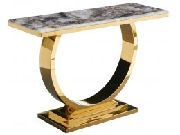 Стол-консоль Лира IST-806,120х40х76 см, темно-серый/золотой