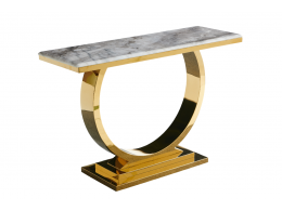 Стол-консоль Лира IST-806,120х40х76 см, светло-серый/золотой