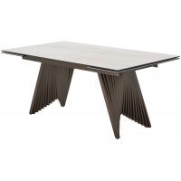 Стол IVAR 180 MARBLES TL-109 Серый мрамор, испанская керамика / Шоколадное золото каркас, ®DISAUR