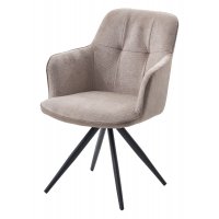 Стул НОРМАН 360 град., цвет BELLA-03/CYPRUS-03 латте, шенилл/замша / черный каркас М-City