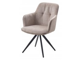 Стул НОРМАН 360 град., цвет BELLA-03/CYPRUS-03 латте, шенилл/замша / черный каркас М-City