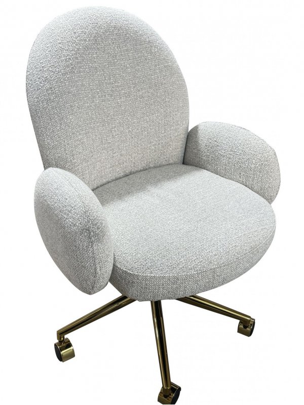 Кресло офисное Клауд PRO BS1239-WT, белый крем/золото