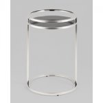 Журнальный столик Гестия 41*60см стекло черное сталь серебро