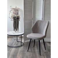 Стул РОССО 360 град. поворот. B22 Серый, велюр / черный каркас, М-City