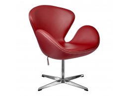 Кресло SWAN STYLE CHAIR красный, натуральная кожа