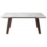 Стол BETIS 180 MATTE GILDED WHITE SOLID CERAMIC / Орех, ®DISAUR