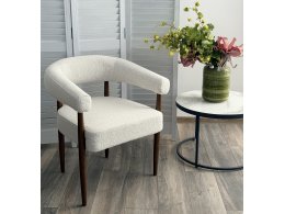 Стул БОНСАЙ (BONSAI), цвет СВЕТЛО-БЕЖЕВЫЙ CLOUD-113, букле / ОРЕХ , ®DISAUR