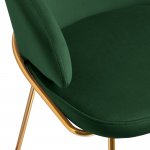 Стул-полукресло Emil зеленый с золотыми ножками
