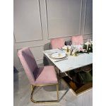 Стул обеденный Пресли DX-2055, 45х44х92, пыльная роза/золотой