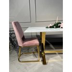 Стул обеденный Пресли DX-2055, 45х44х92, пыльная роза/золотой