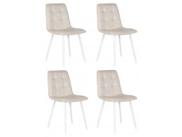 Набор 4 шт Стул обеденный DOBRIN CHILLY, Кремовый Holland 05, основание белое