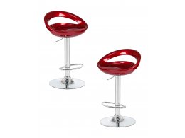 Набор 2 шт Стул барный DOBRIN DISCO, бордовый металлик